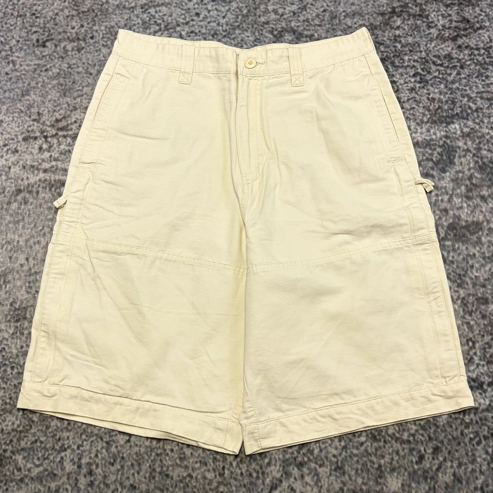 Arizona Chino Shorts Mens 33 Beige Long Baggy Utility Skater Vintage Y2K